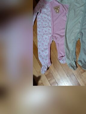 Kids Cotton Footed Sleep Pants - Pink & Mint Stripe Pack